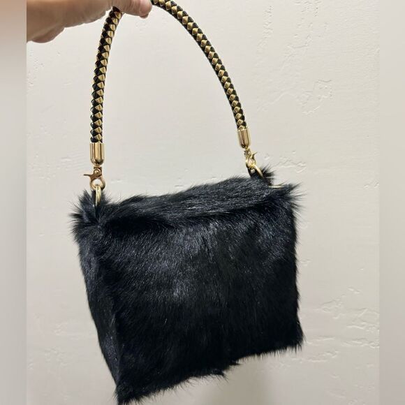 Handmade Genuine Goat Hair-on Hide Wristlet/Shoulder Bag/ Crossbody - Picture 12 of 16